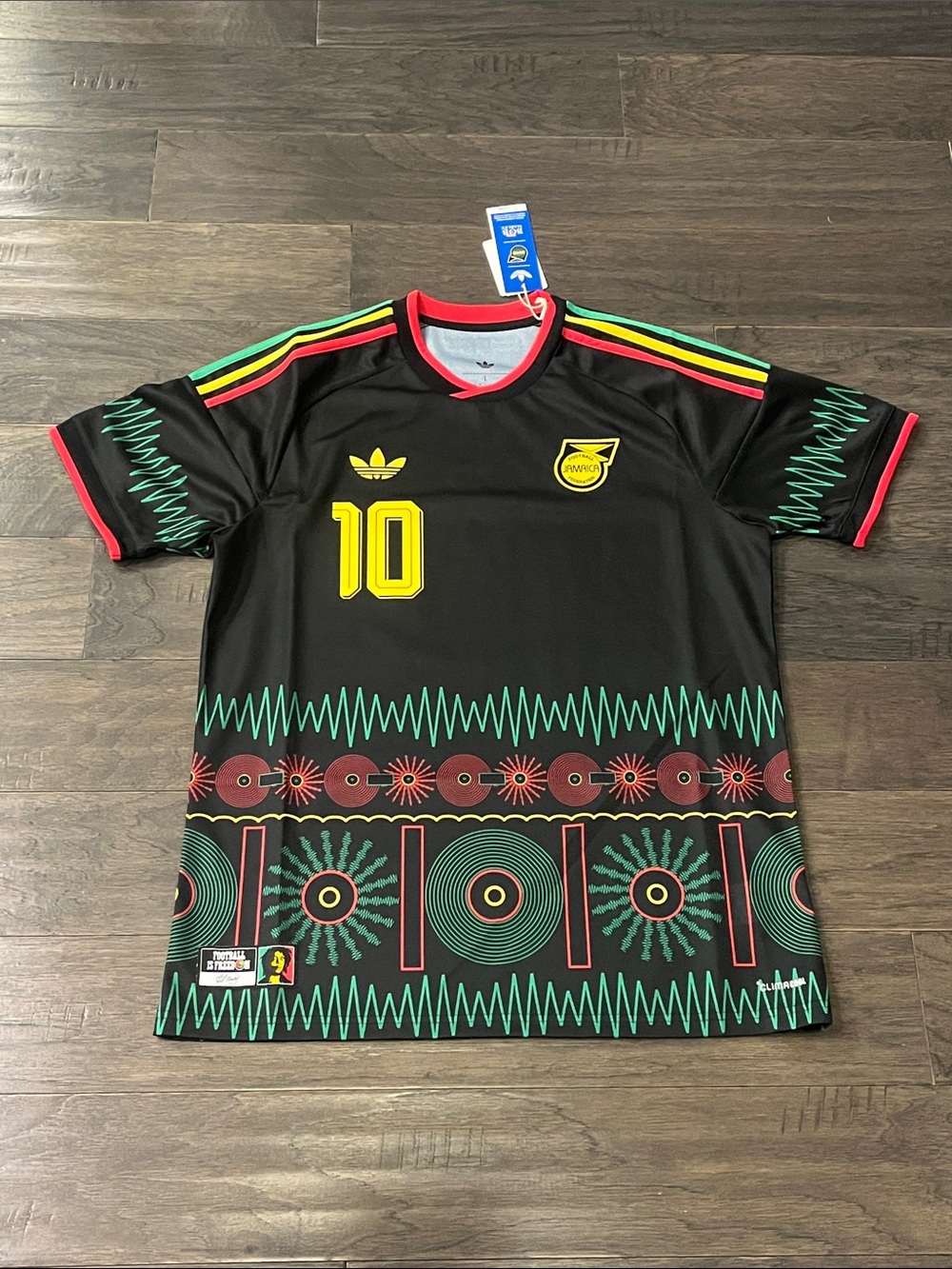 Adidas Jamaica Football Freedom Bob Marley Reggae Soccer Jersey Shirt Mens Large